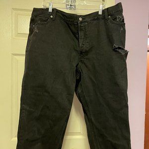 Old Navy Slouchy Straight Gray Denim Plus Jeans